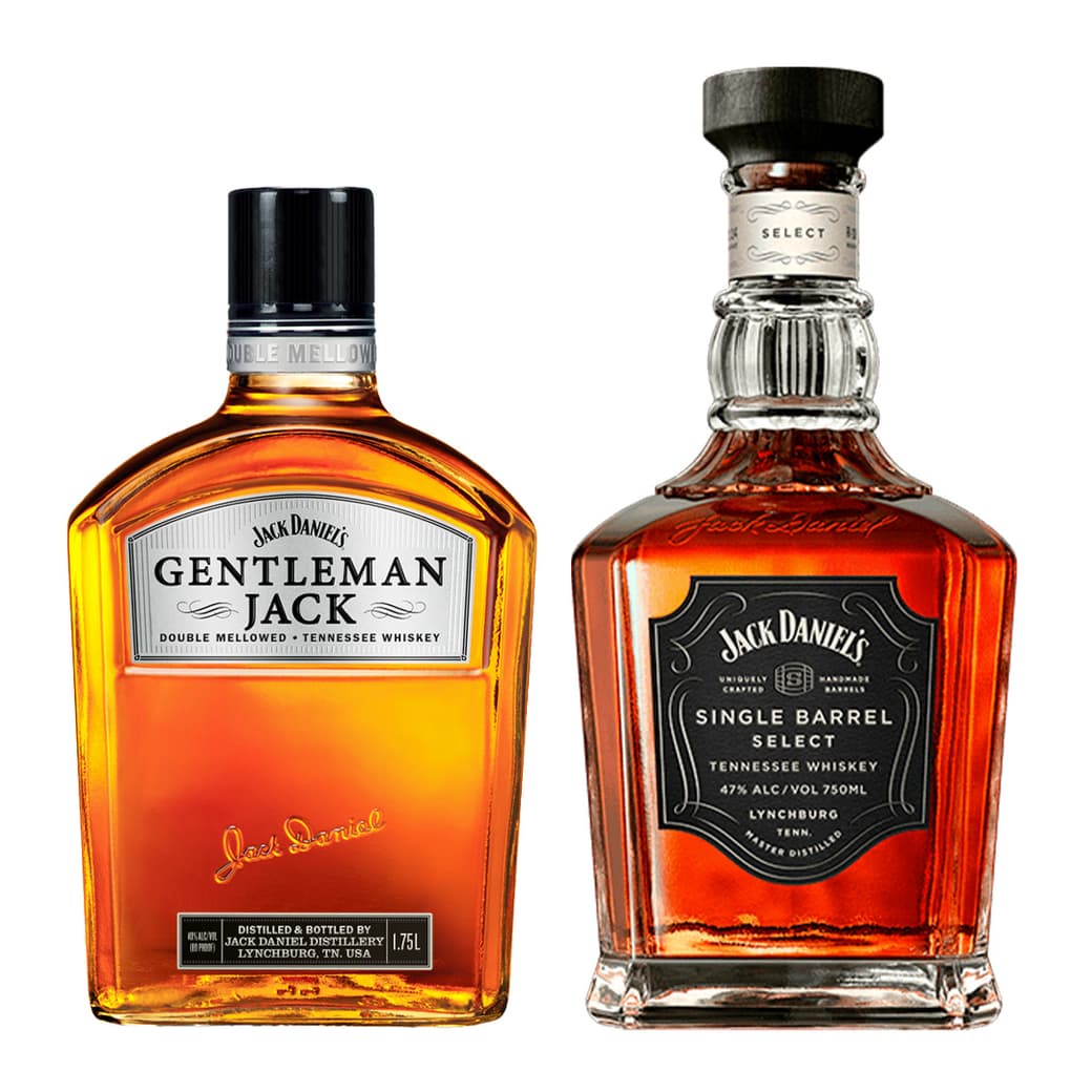 Perfect Jack Daniels Duo: 1x Whiskey Gentleman Jack Daniels 750cc 40º alc. + 1x Whiskey Jack Daniels Single Barrel 750cc 45º alc._1