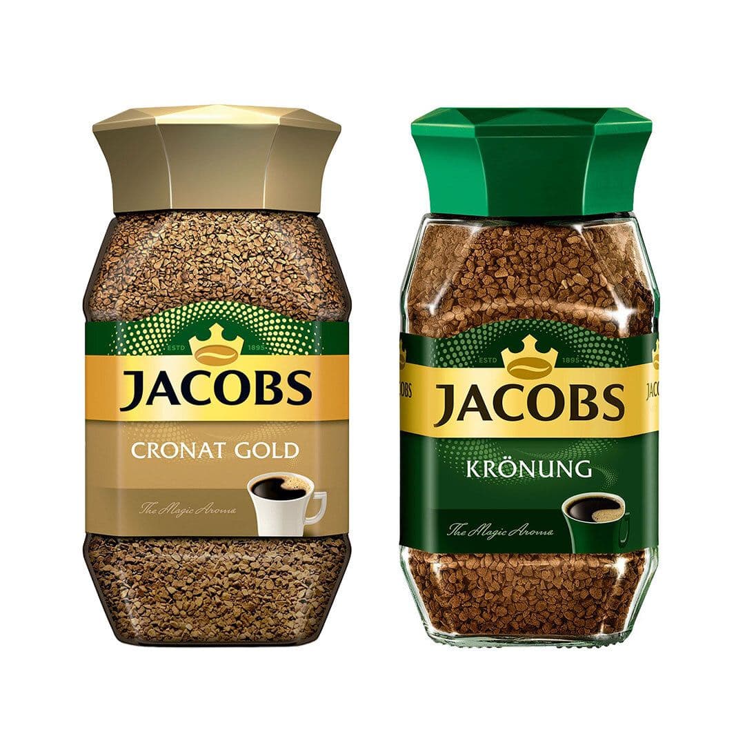 DÚO CAFÉ INSTANTÁNEO JACOBS (Cronat Gold - Kronung): 2x Variedades Café Instantáneo Liofilizado Jacobs 200 grs._1