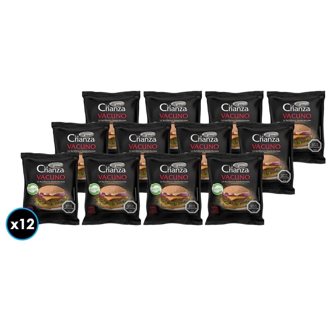 12x Hamburguesa Vacuno Premium La Crianza 100 grs._1