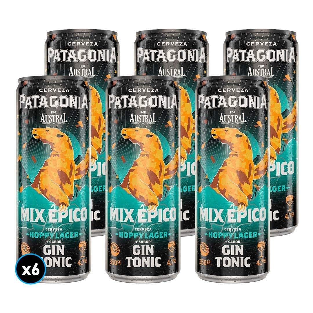 6x Cerveza Patagonia Hoppy Lager Gin Tonic en Lata 350cc_1