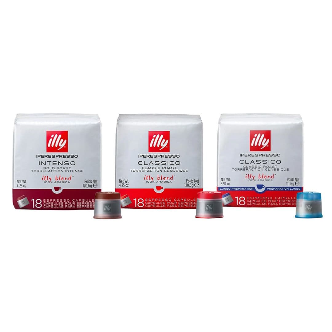 TRIO CÁPSULAS ILLY IPERESPRESSO (Intenso - Lungo - Clásico): 3x Variedades 18 Cápsulas_1