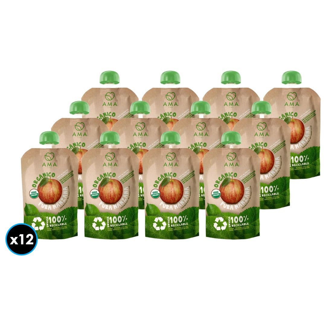12x Puré Orgánico Ama Manzana 90 gramos_1