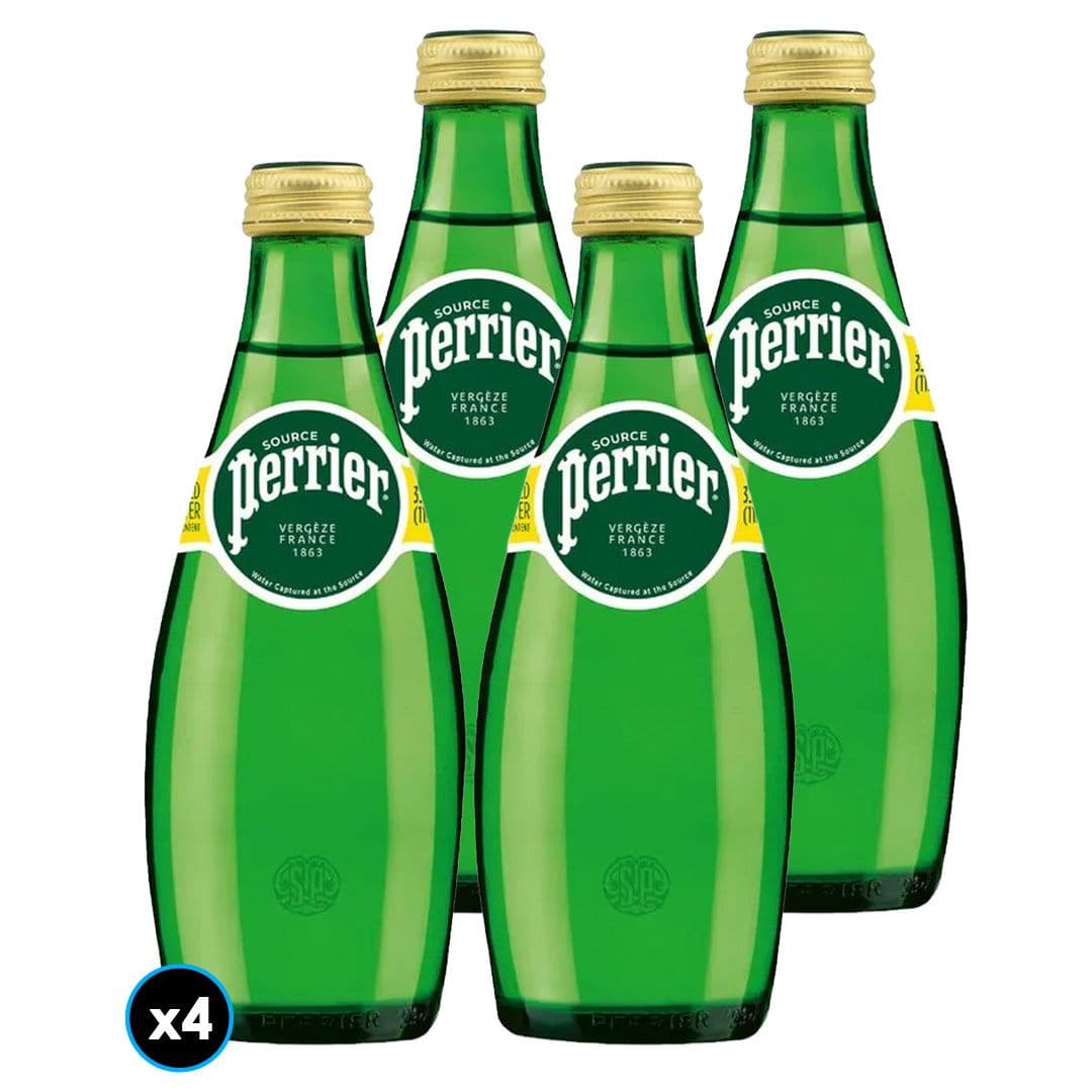 4x Agua Mineral Perrier Con Gas Botella Vidrio 330cc_1