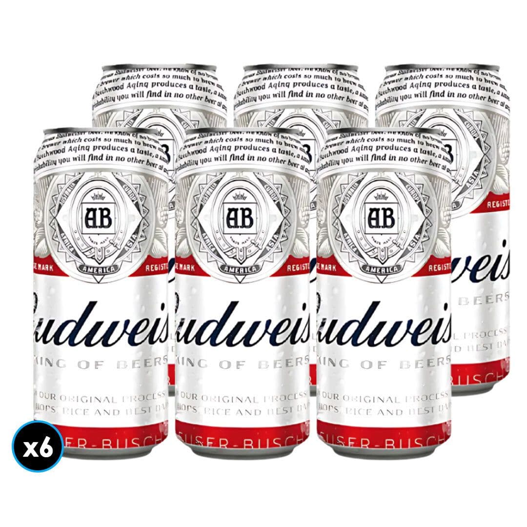 6x Cerveza Budweiser en Lata 473cc_1