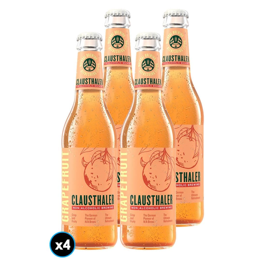 4x Cerveza Clausthaler Sin Alcohol Pomelo en Botella 330cc_1