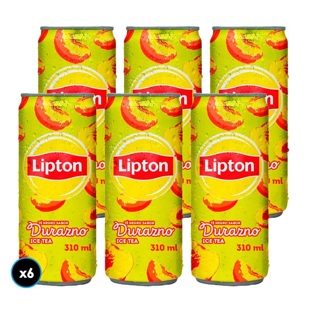 6x Té Helado Lipton Durazno Lata 310cc_1