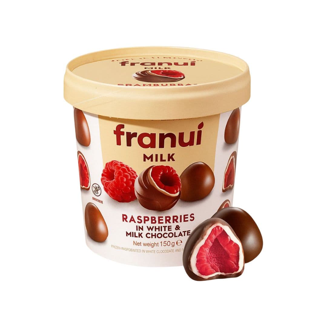 Bombón Helado Franui Frambuesa Chocolate con Leche y Blanco 150 grs._1