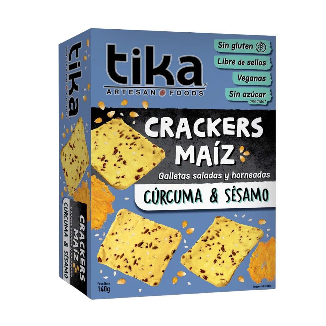 Galletas Tika Crackers Cúrcuma y Sésamo 140 grs._1