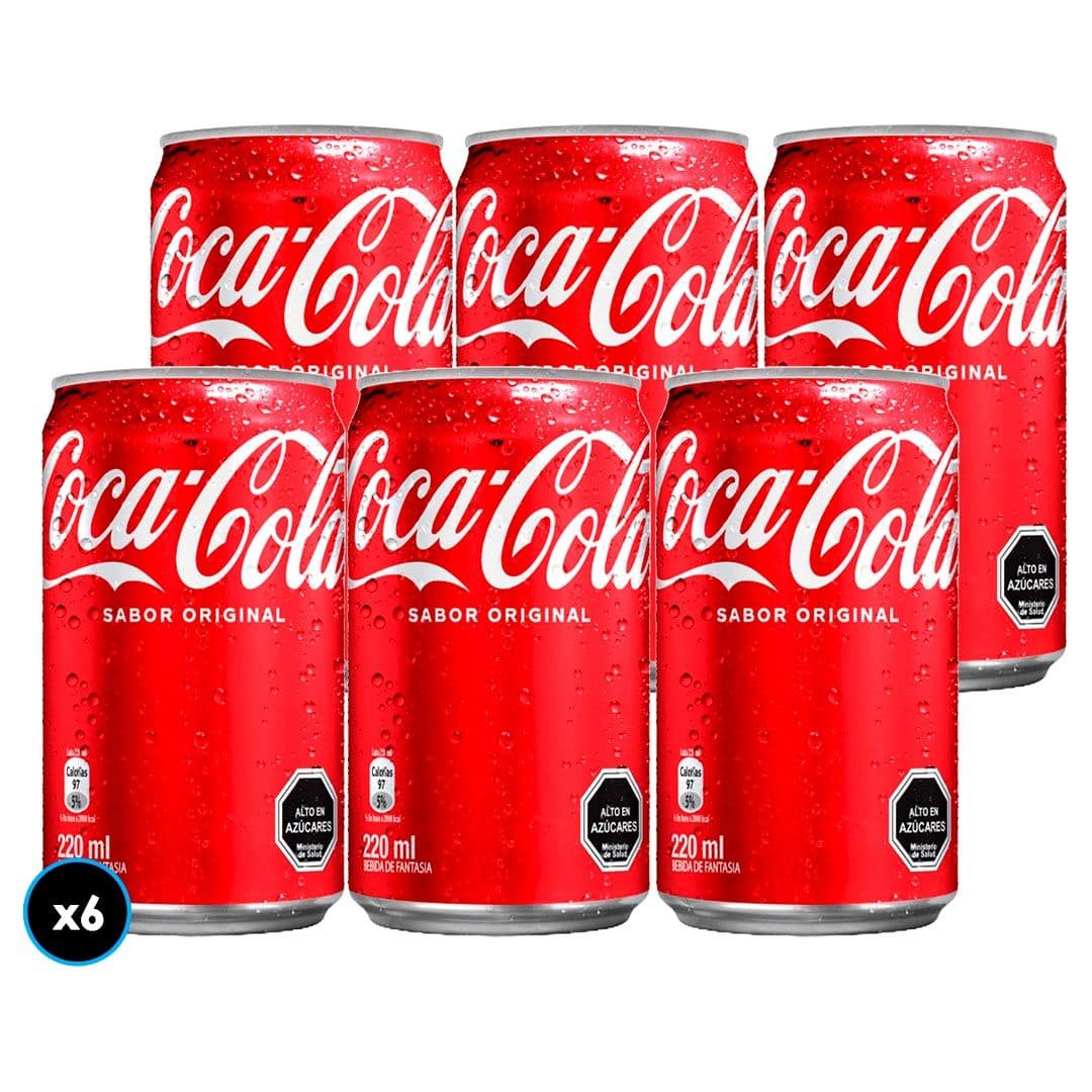 6x Bebida Coca-Cola Original Lata 220cc_1