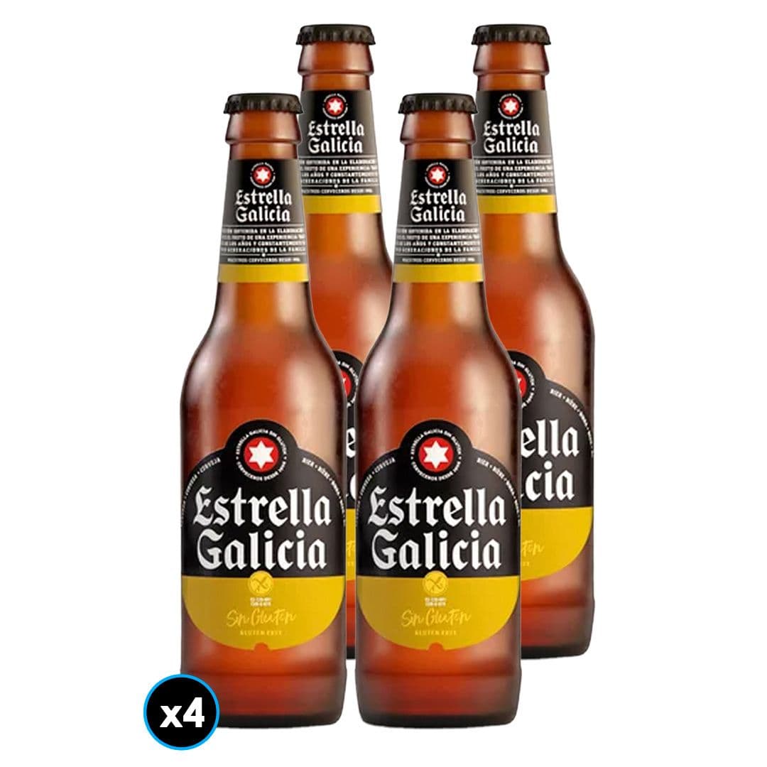 4x Cerveza Estrella Galicia Sin Gluten 330cc 5,5°alc._1