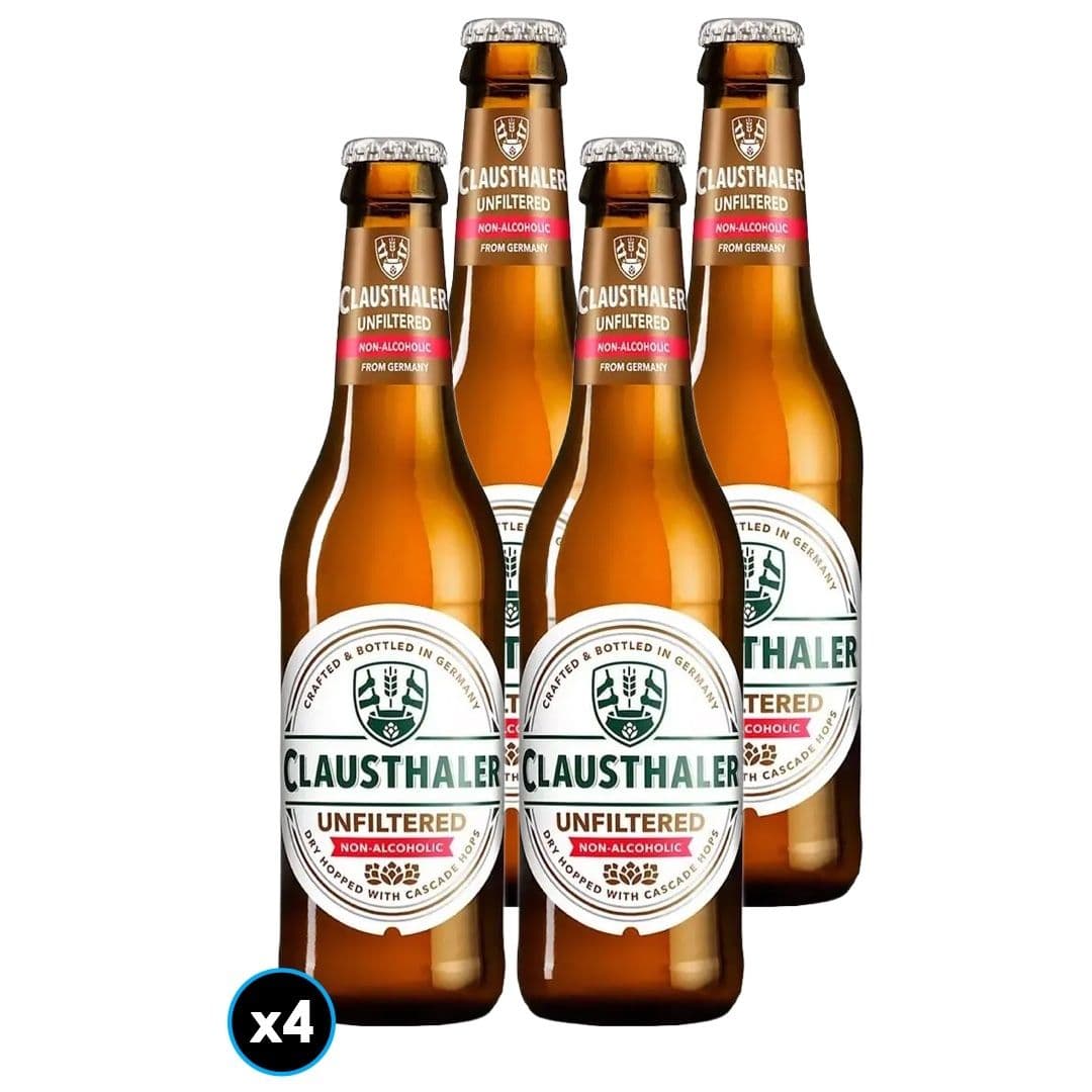 4x Cerveza Clausthaler Sin Alcohol Sin Filtrar en Botella 330cc_1