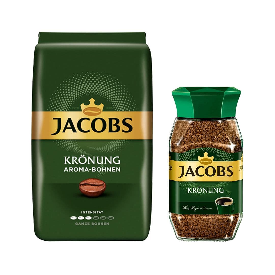 DÚO CAFÉ JACOBS KRONUNG: 1x Café en Grano Jacobs Kronung 500 grs. + 1x Café Instantáneo Liofilizado Jacobs Kronung 200 grs._1