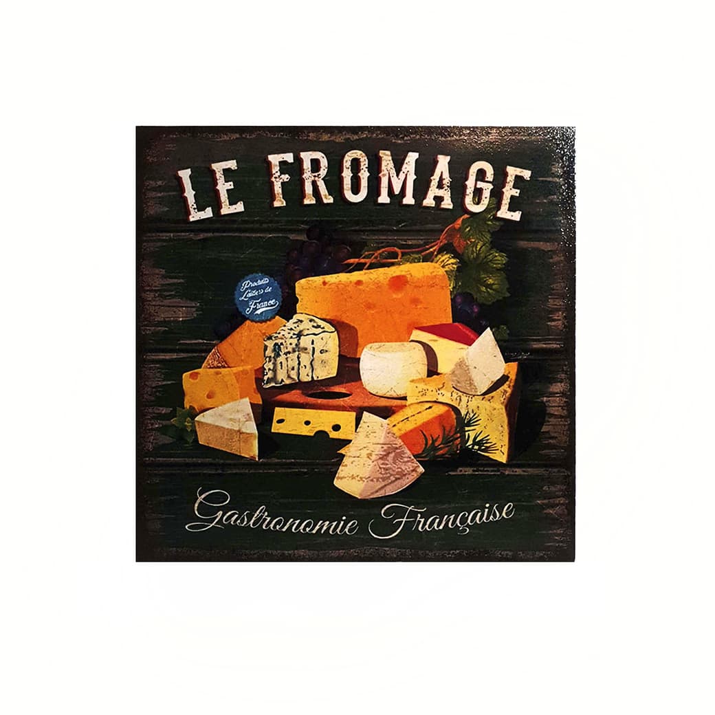 Afiche Le Fromage Madera Vitrificada 25 x 25 cm._1