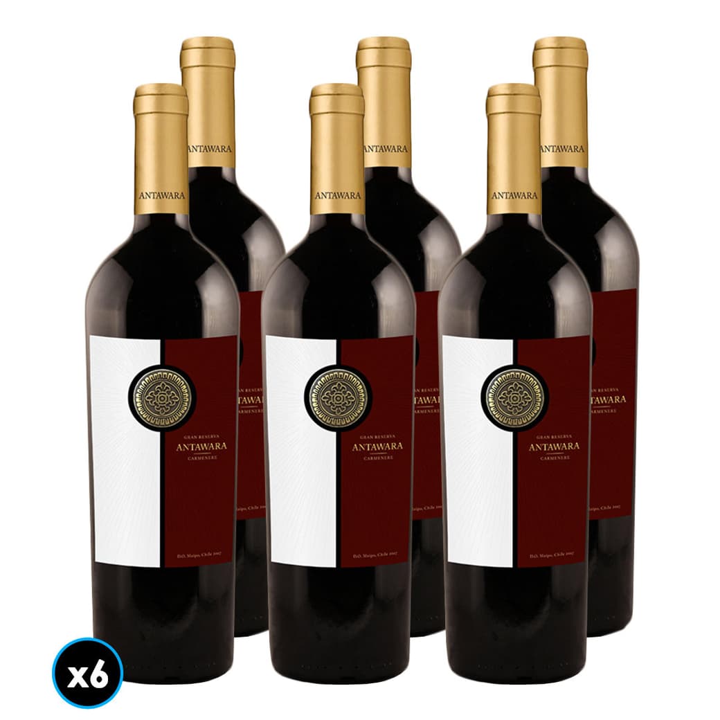 CAJA VINO ANTAWARA GRAN RESERVA (Carmenere): 6x Vino Antawara Gran Reserva Carmenere 750cc_1