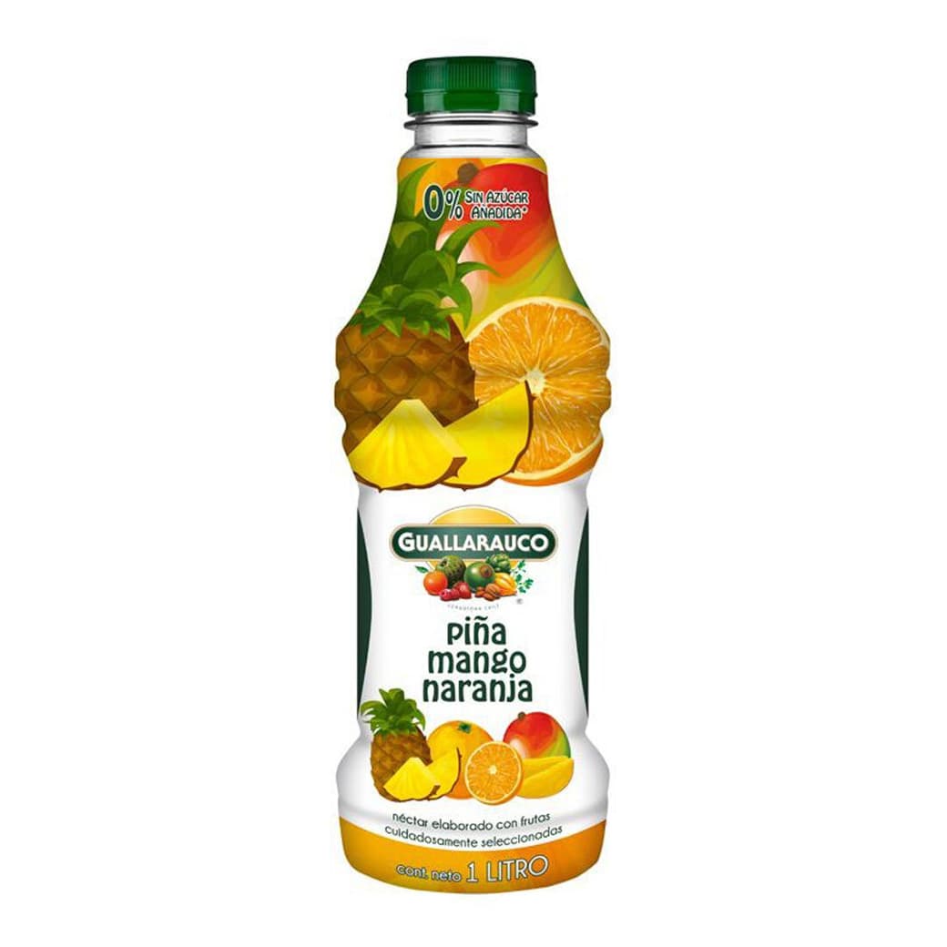 Jugo Guallarauco Piña Naranja Mango Sin Azúcar 1 Litro_1
