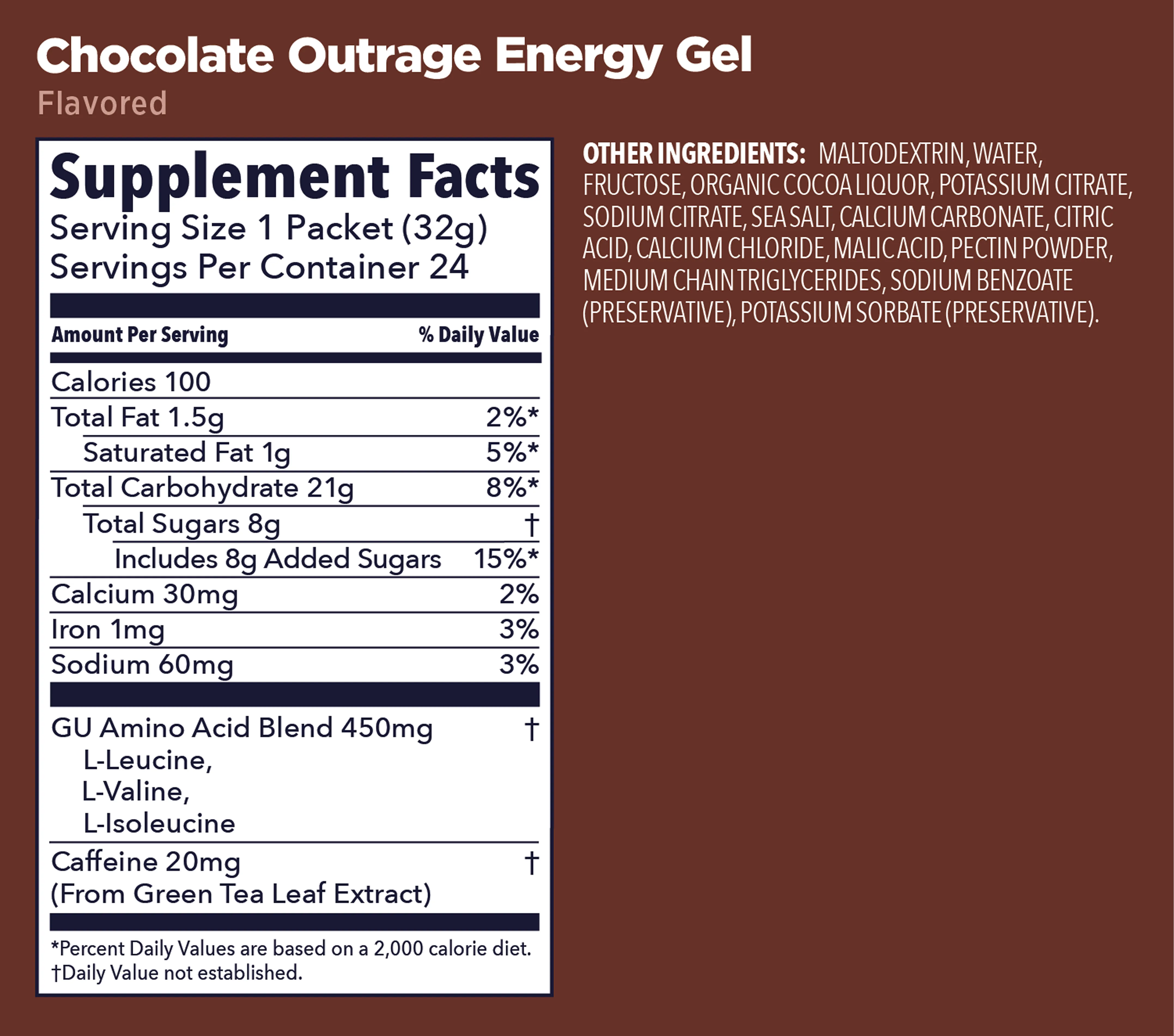 Gel Energético GU Chocolate Outrage con Cafeína 32 grs (24 unidades)_4